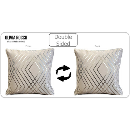 Geo Sparkle 18" Silver Foil Cushion Cover