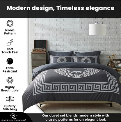 Greek Luxury Microfibre Duvet Cover & Pillowcase Set