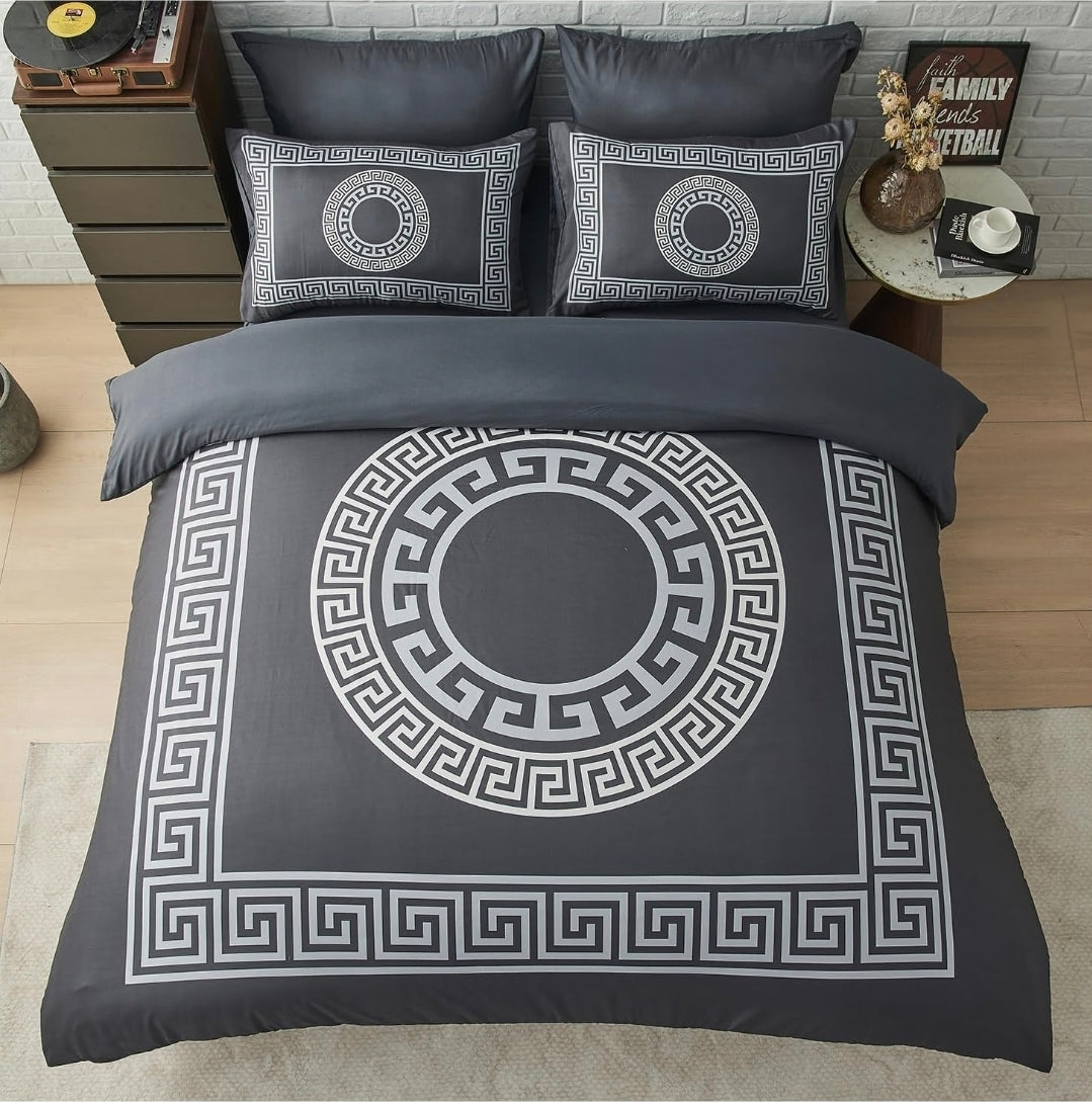 Greek Luxury Microfibre Duvet Cover & Pillowcase Set