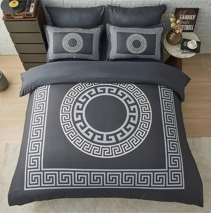 Greek Luxury Microfibre Duvet Cover & Pillowcase Set