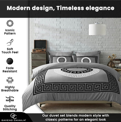Greek Luxury Microfibre Duvet Cover & Pillowcase Set