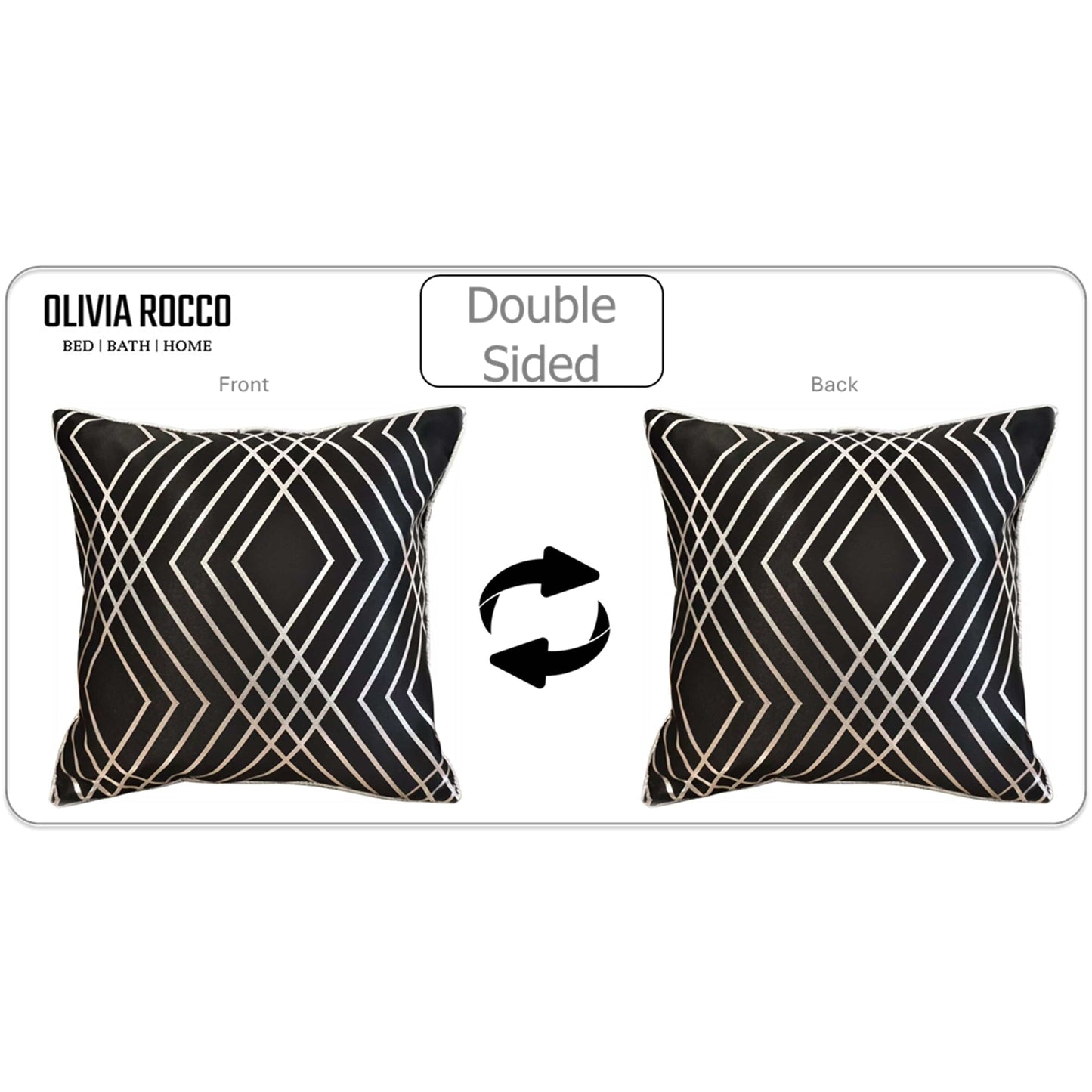 Geo Sparkle 18" Silver Foil Cushion Cover