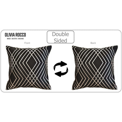 Geo Sparkle 18" Silver Foil Cushion Cover