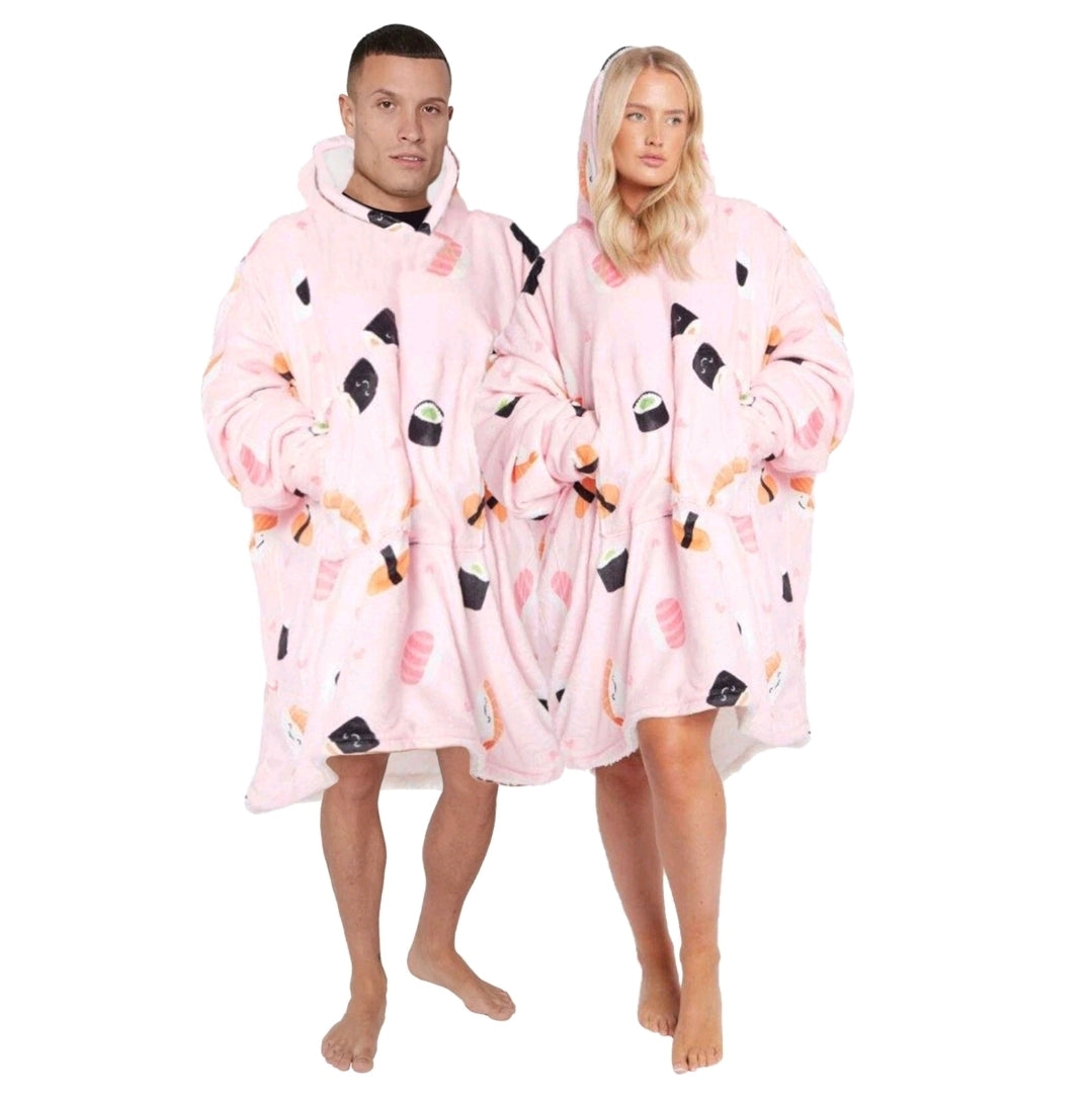 Extra Thick Oversized Sherpa Fleece Hoodie Blanket