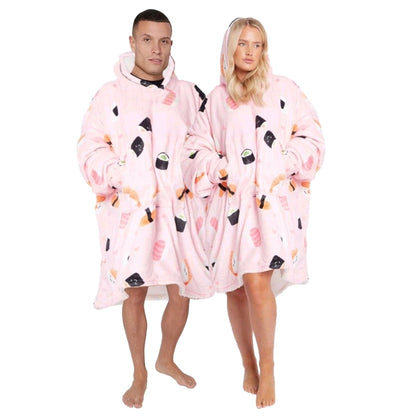 Extra Thick Oversized Sherpa Fleece Hoodie Blanket