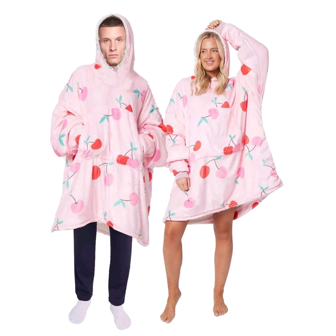 Extra Thick Oversized Sherpa Fleece Hoodie Blanket