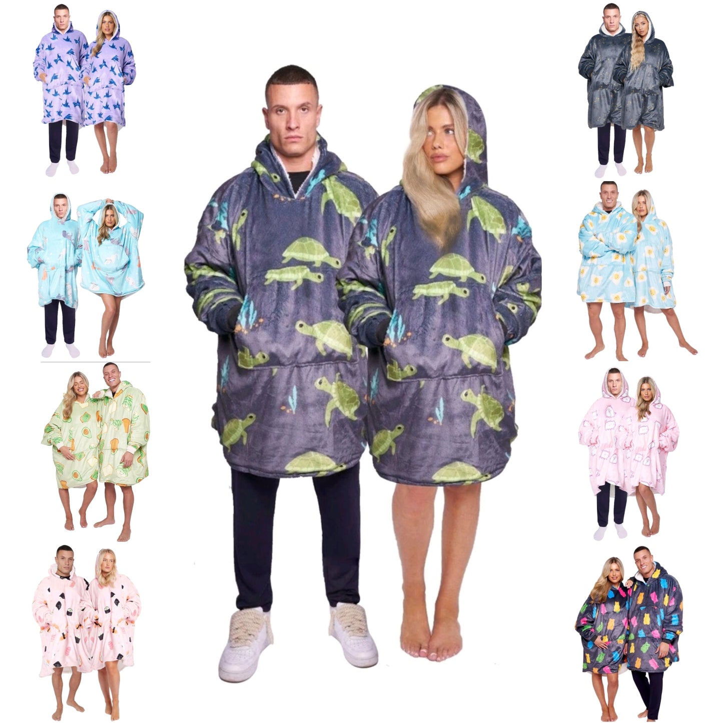 Extra Thick Oversized Sherpa Fleece Hoodie Blanket