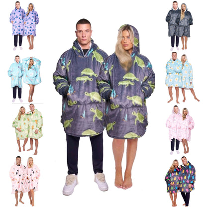 Extra Thick Oversized Sherpa Fleece Hoodie Blanket