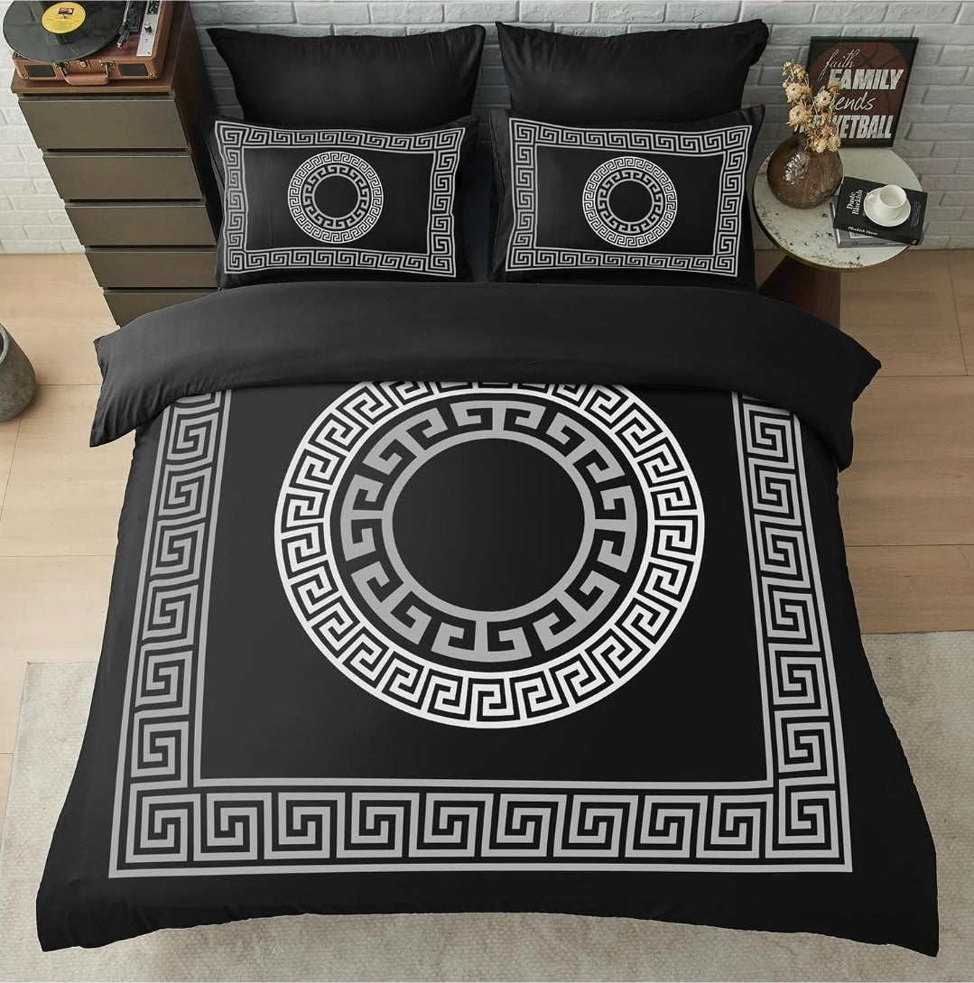 Greek Luxury Microfibre Duvet Cover & Pillowcase Set
