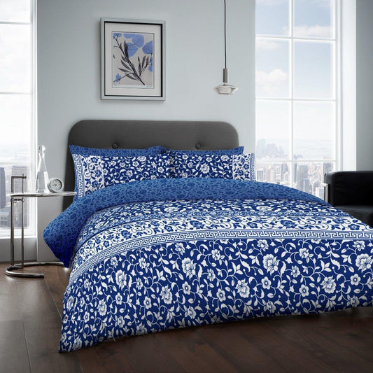 Meander Blue - Complete Collection Duvet Set With Fitted Sheet