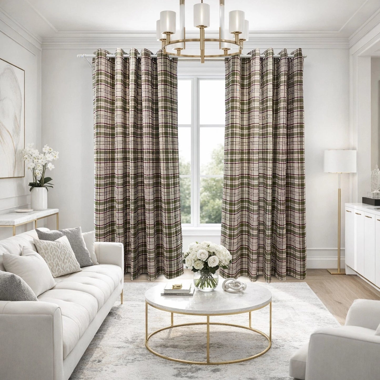 Woven Check Ultra Thick Blackout Curtain Pair | 2 Colours