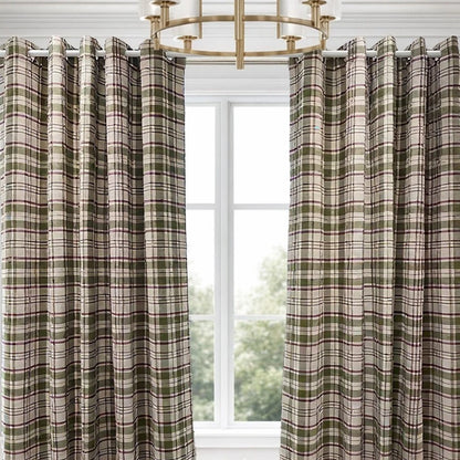 Woven Check Ultra Thick Blackout Curtain Pair | 2 Colours