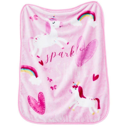 Pink Unicorn Soft Fleece Baby Blanket