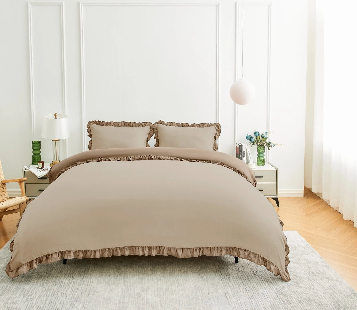 Ruffled Frilled Border Duvet Cover & Pillowcase Set