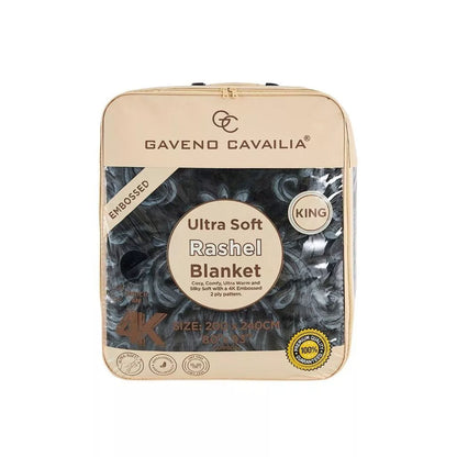 Black Rashel 4kg Soft Embossed Heavyweight Blanket