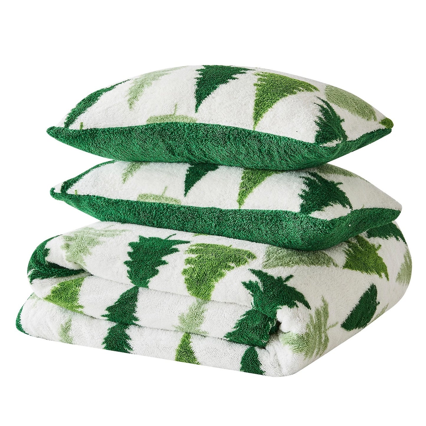 Christmas Tree Winter Teddy Duvet Set With Reversible Sherpa Fleece Fur