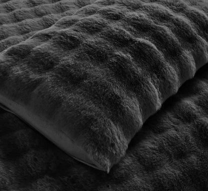 Super Soft Faux Fur Square Design Duvet Set