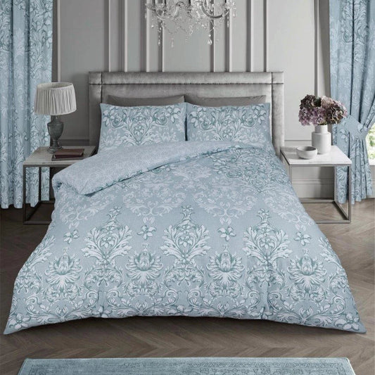 Duck Egg Damask Antoinette Reversible Duvet Set