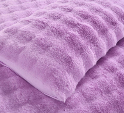 Super Soft Faux Fur Square Design Duvet Set