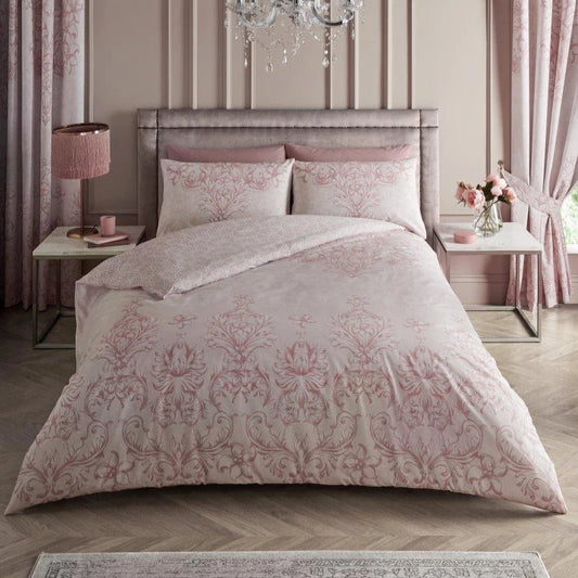 Pink Damask Antoinette Reversible Duvet Set