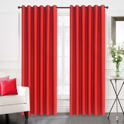 Red Thermal Blackout Curtain Pair