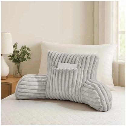 Ribbed Faux Fur Cuddle Cushion with Arms