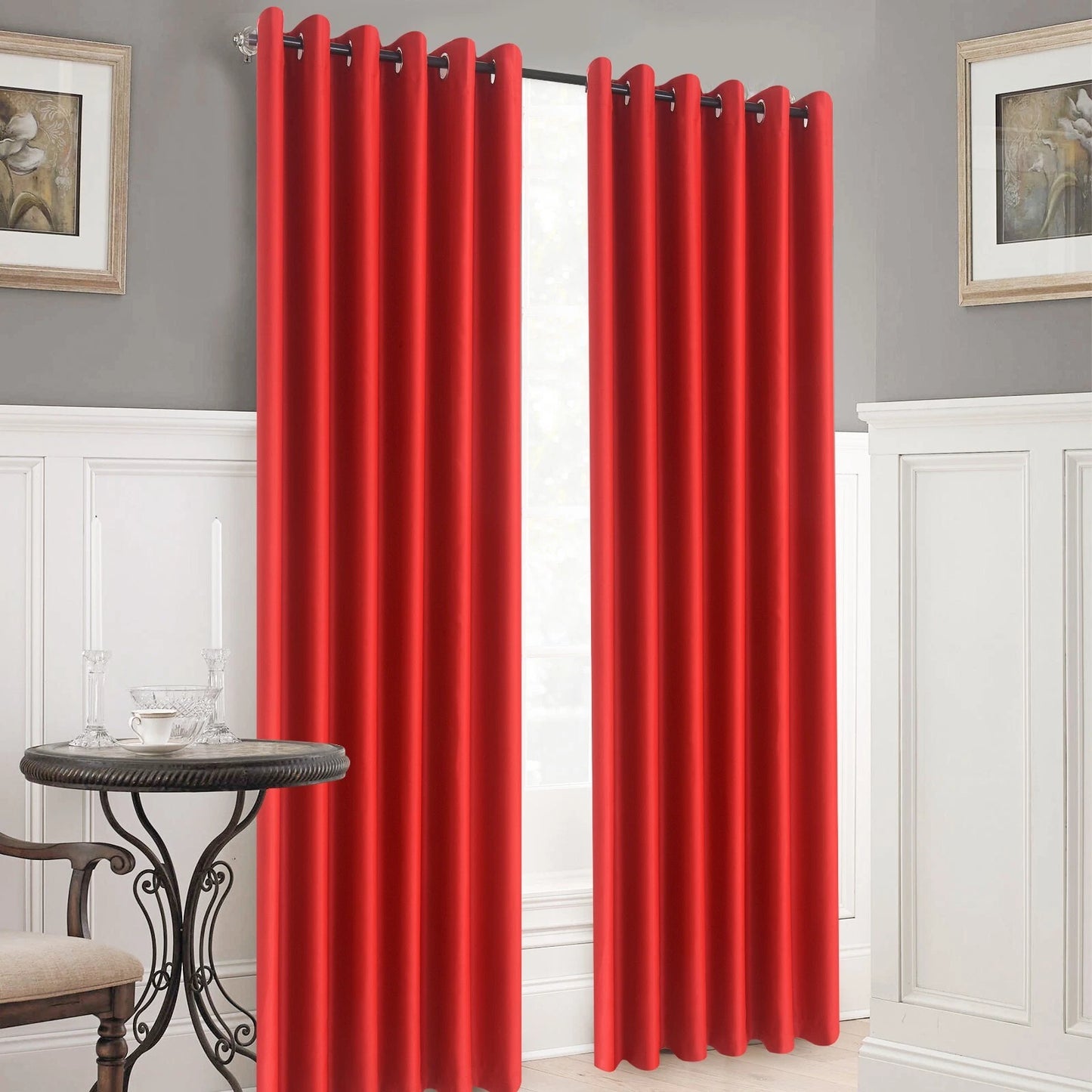 Red Thermal Blackout Curtain Pair