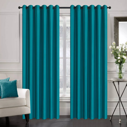 Teal Blue Thermal Blackout Curtain Pair