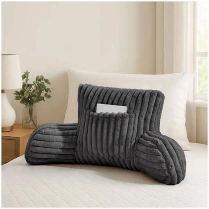 Ribbed Faux Fur Cuddle Cushion with Arms