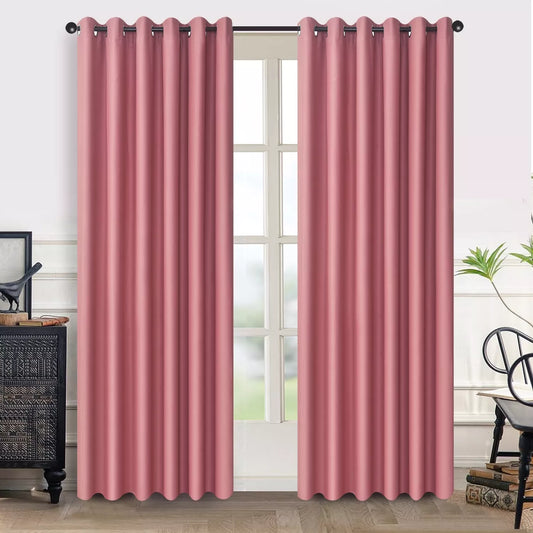 Pale Pink Thermal Blackout Curtain Pair