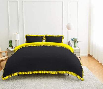 Ruffled Frilled Border Duvet Cover & Pillowcase Set