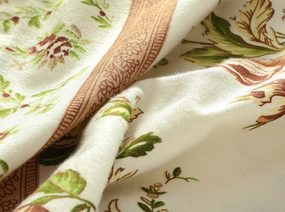 Natural Floral Flannelette Brushed Cotton Thermal Sheet Set