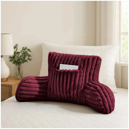 Ribbed Faux Fur Cuddle Cushion with Arms