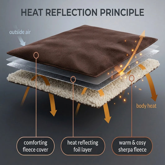 Giant Self Heating Sherpa Heatwave Thermal Blanket - Chocolate Brown