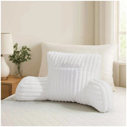 Ribbed Faux Fur Cuddle Cushion with Arms