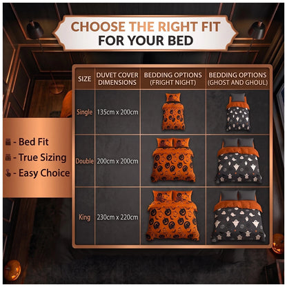 Gothic Halloween Reversible Duvet Set - Ghosts & Ghouls