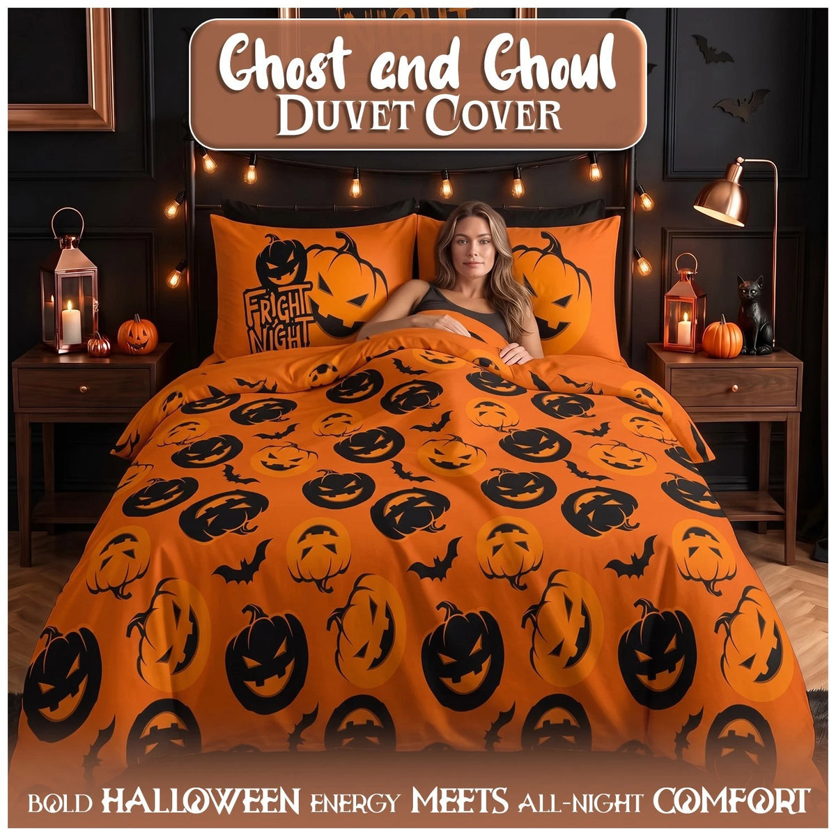 Gothic Halloween Reversible Duvet Set - Fright Night