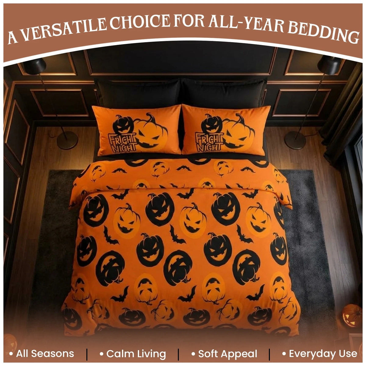 Gothic Halloween Reversible Duvet Set - Fright Night