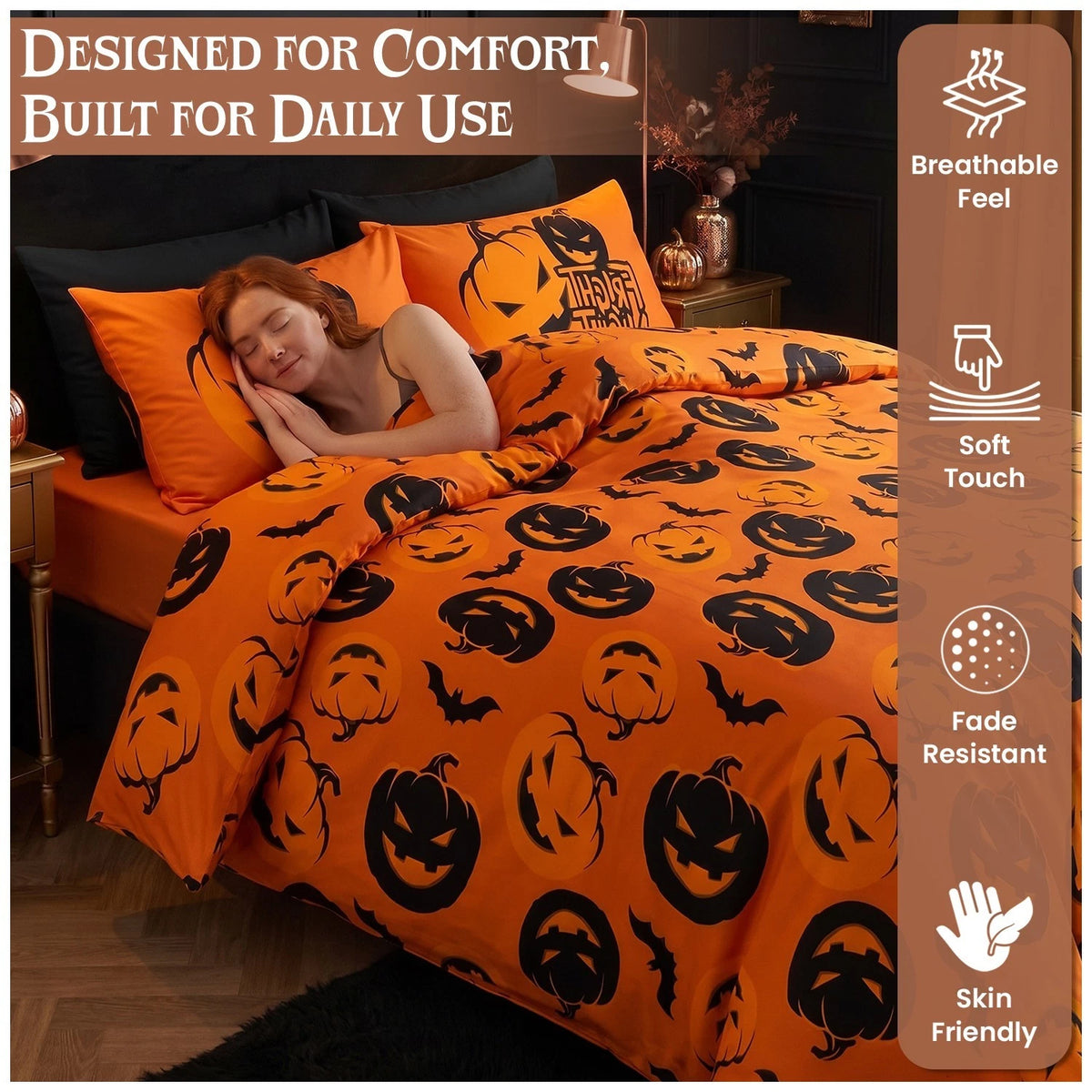 Gothic Halloween Reversible Duvet Set - Fright Night