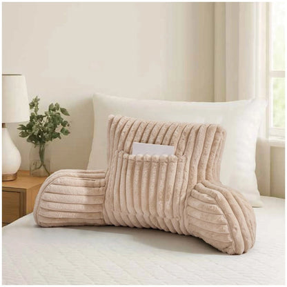 Ribbed Faux Fur Cuddle Cushion with Arms