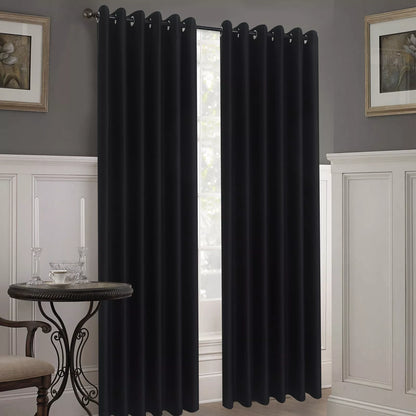 Black Thermal Blackout Curtain Pair