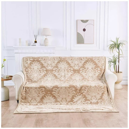 Natural Rashel 4kg Soft Embossed Heavyweight Blanket