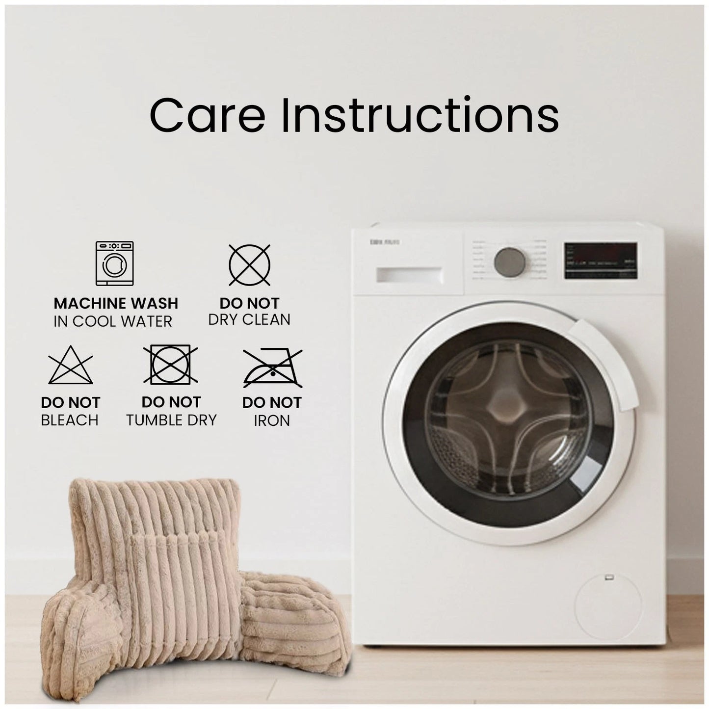 Ribbed Faux Fur Cuddle Cushion with Arms