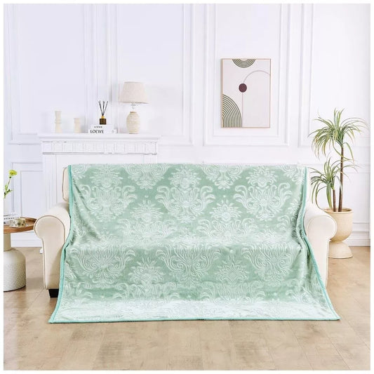 Sage Green Rashel 4kg Soft Embossed Heavyweight Blanket
