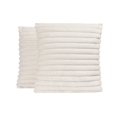 Faux Fur Thick Ribbed 18" Cushion Cover