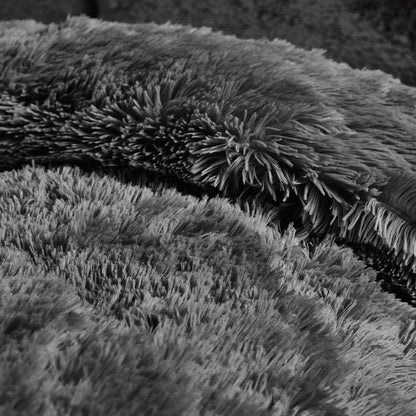 Cuddly Super Soft Reversible Deep Pile Fleece Duvet Set Charcoal