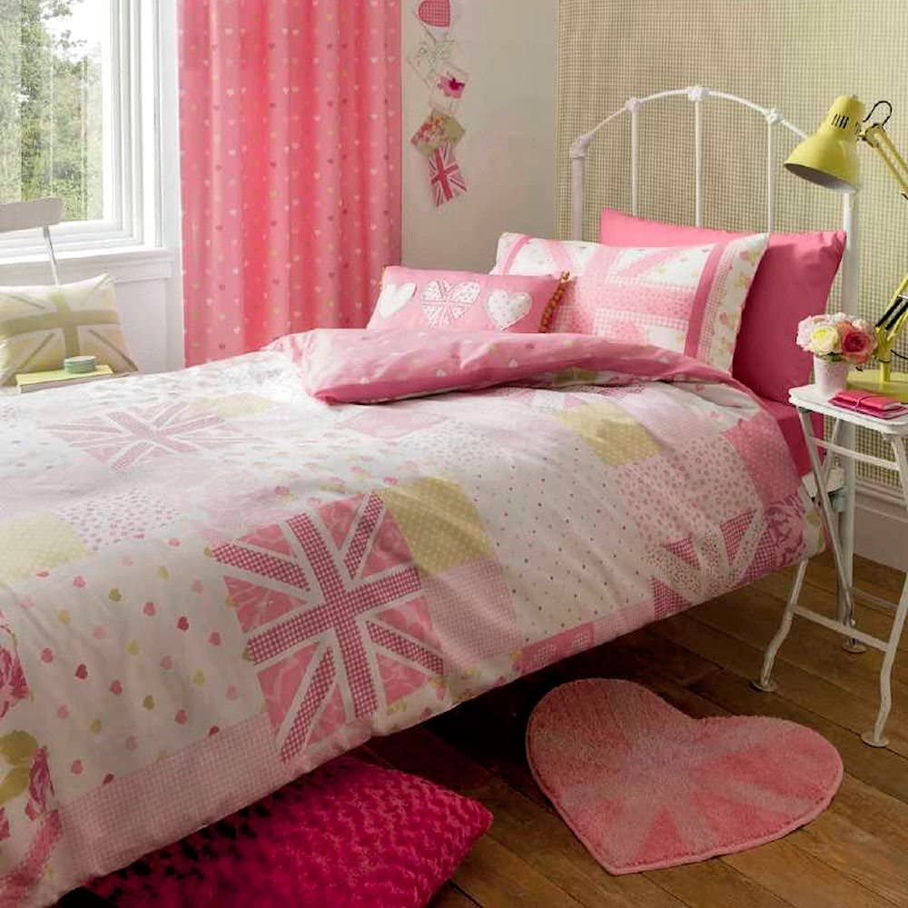 Catherine Lansfield Bedroom Non Slip Rug 60cm x 60cm Pink Heart