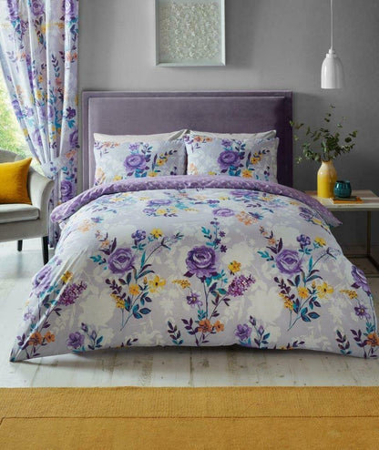 Ciara Floral Purple Reversible Duvet Set GC