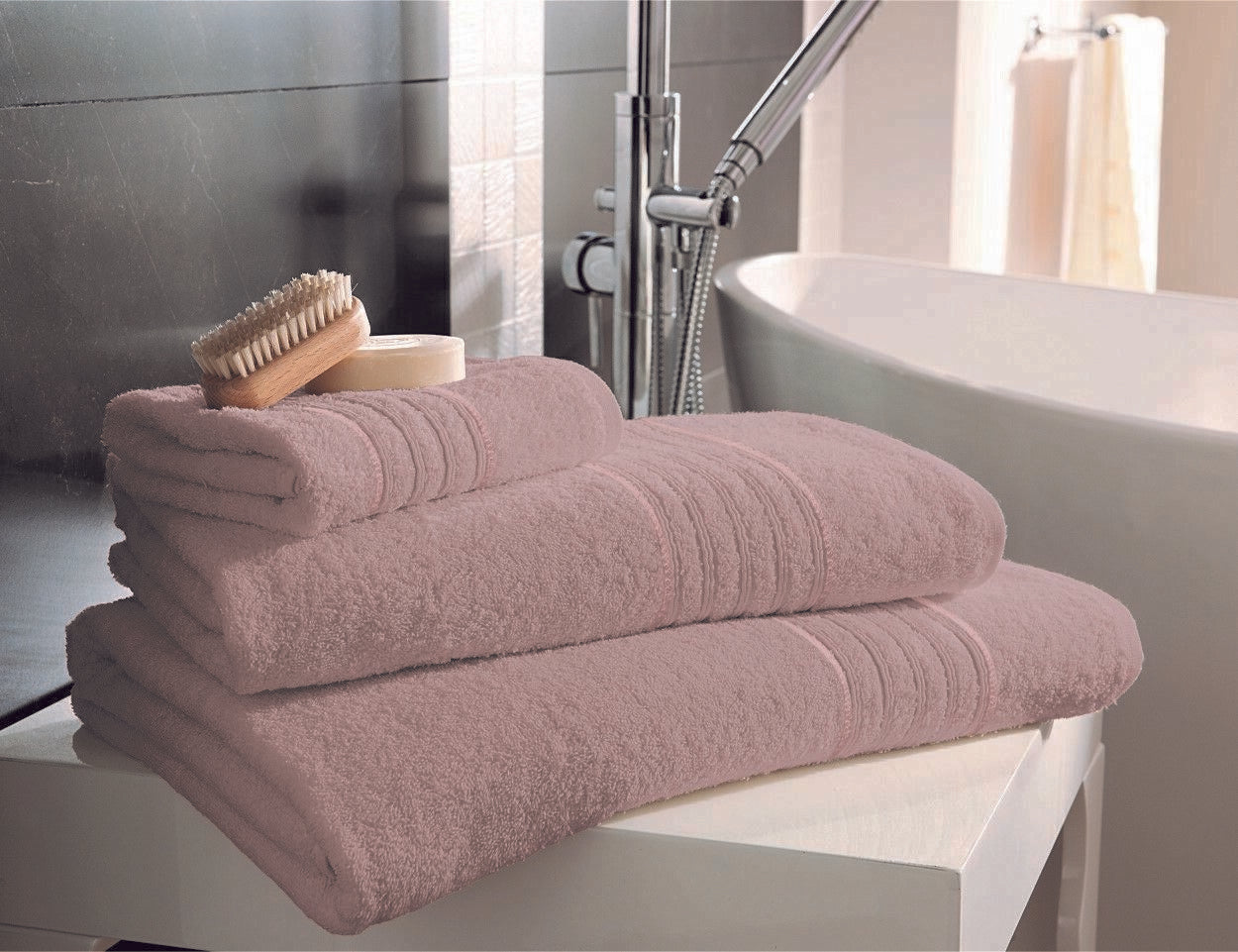 Luxury 100% Egyptian Cotton Hampton Towel 450gsm Blush Pink