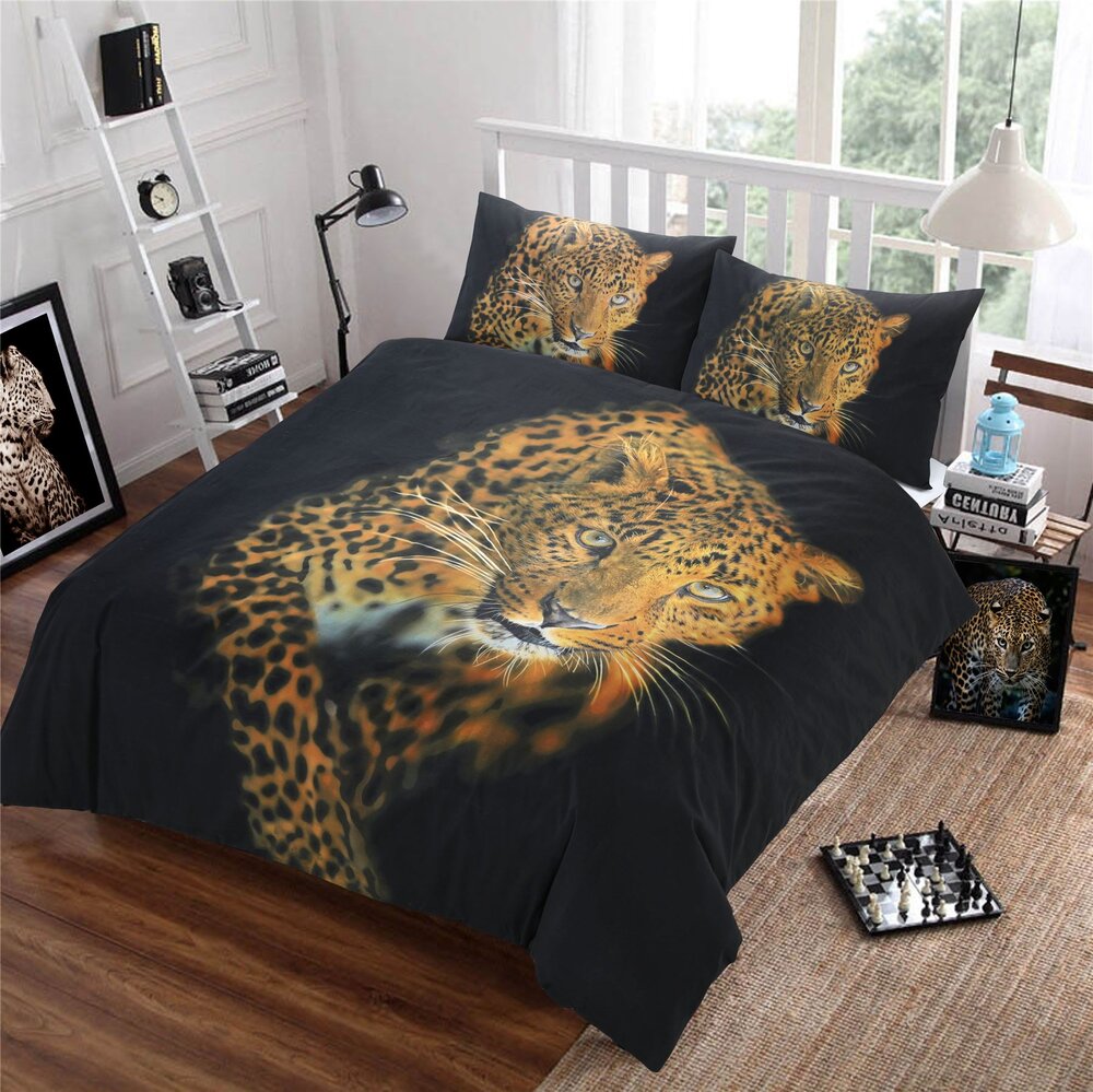 Leopard Animal Print Reversible Duvet Set